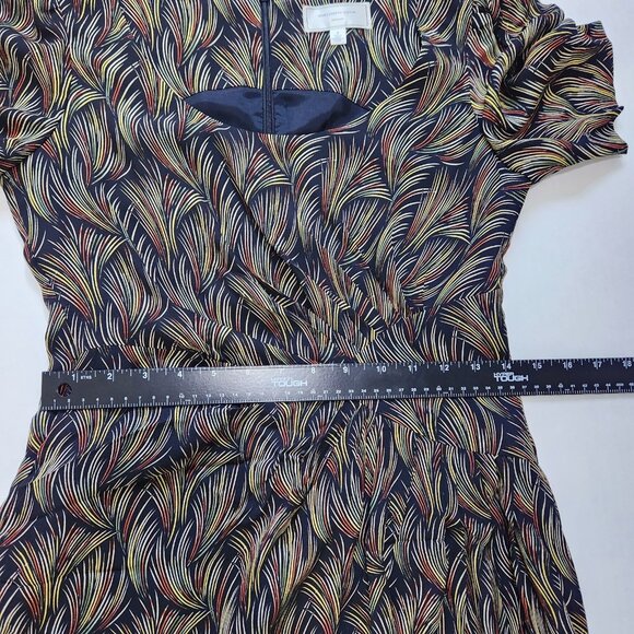 Moulinette Soeurs Silk Dress 2 Multicolor Botanical Print Short Sleeve Pleated - Picture 5 of 9